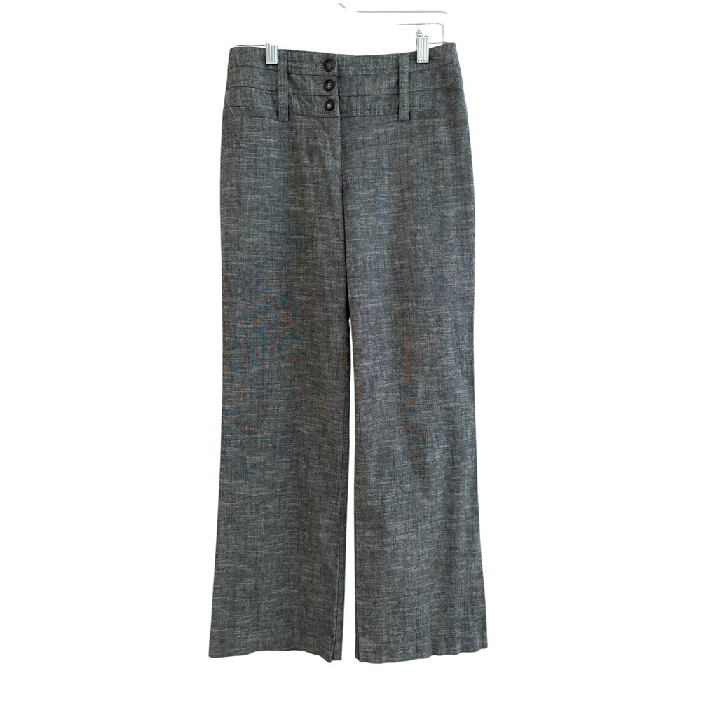 BCX Women's Dress Pants Size 1 Gray Wide Leg Trouser Career Office Slacks Cotton